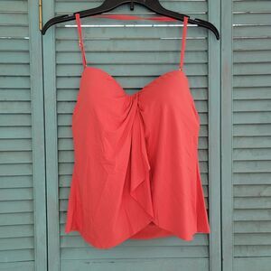 Vince Camuto Swimwear Halter Strap Tankini Swim Top ~ Sz M ~ Coral Color